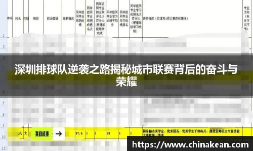 深圳排球队逆袭之路揭秘城市联赛背后的奋斗与荣耀